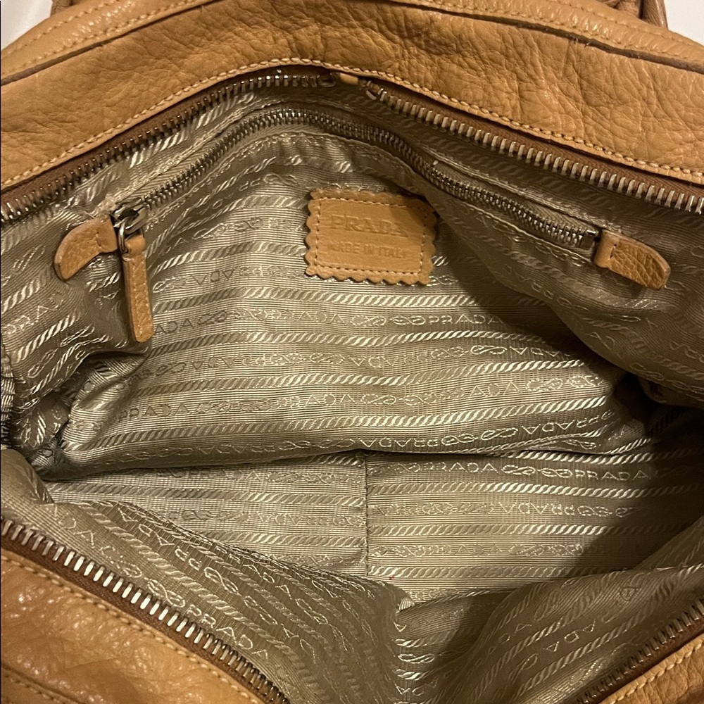 Prada Tan Leather Shoulder Bag - Picture 6 of 11